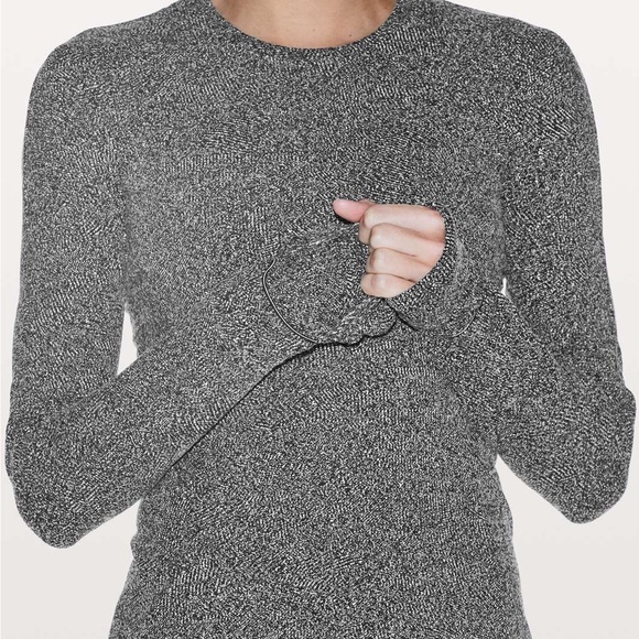 NWT Lululemon Runderful Long Sleeve - Rush Jacquard Black White - Picture 4 of 12